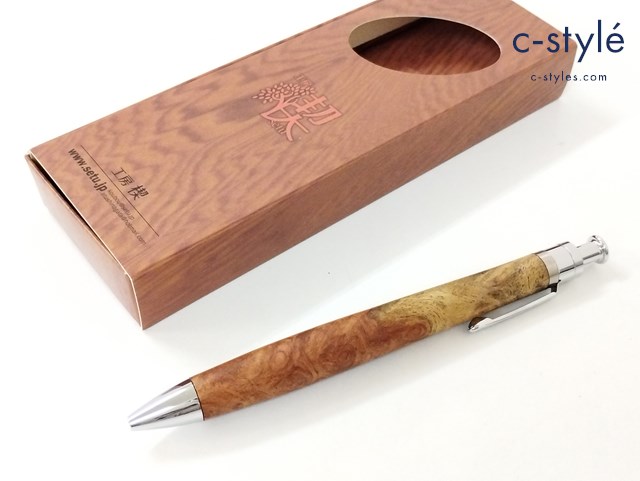 工房楔 ボールペン ルーチェペン ブラウン 花梨紅白 こぶ杢 文房具