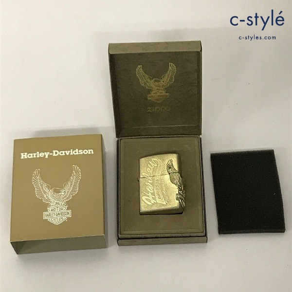 ZIPPO ジッポー オイルライター ハーレーダビッドソン サイドメタル 1999 ゴールド 立体プレート 喫煙具