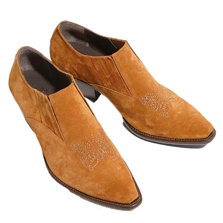 NEEDLES (ニードルズ) Heeled Papillon Stitched Cowboy Shoe – Suede
