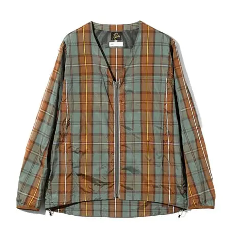 NEEDLES (ニードルズ) W.U. V Neck Jacket – Polyester Tartan Plaid