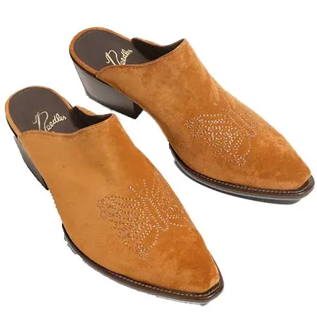 NEEDLES (ニードルズ) Heeled Papillon Stitched Mule – Suede