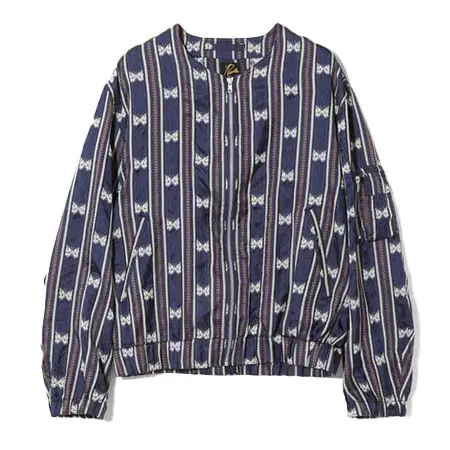 NEEDLES (ニードルズ) Line Crew Jacket – Papillon Stripe Jacquard.