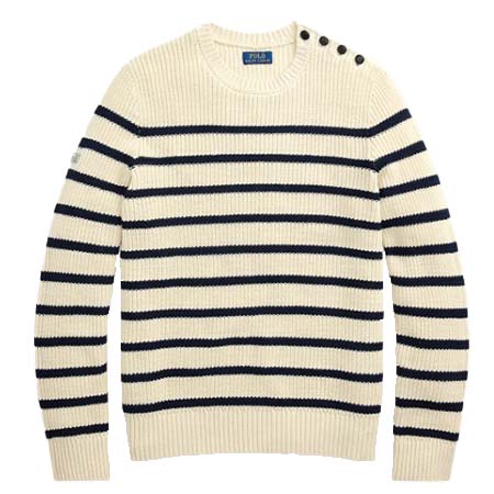 POLO RALPHLAUREN (ポロラルフローレン) ストライプド コットンリネン セーター