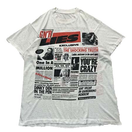 ロックTシャツ(ROCK T-SHIRT) GUNS N ROSES(ガンズアンドローゼズ) GN’R LIES TEE