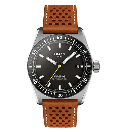 TISSOT(ティソ) PR516 Powermatic 80 ブラック ライトブラウン