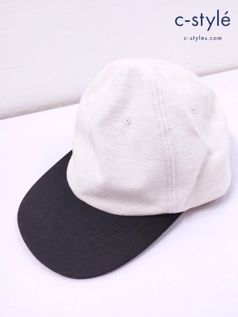 UNUSED アンユーズド キャップ ベージュ×ブラック コットン100%