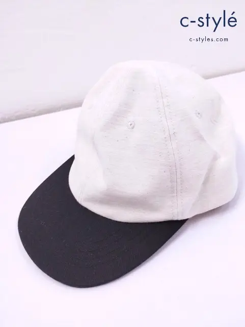 UNUSED アンユーズド キャップ ベージュ×ブラック コットン100%