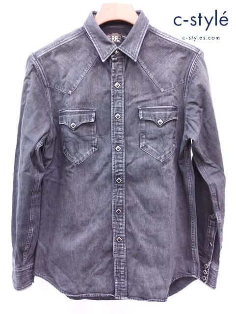 RRL ダブルアールエル ウエスタンデニムシャツ M ブラック 7998087ABIG 綿100%