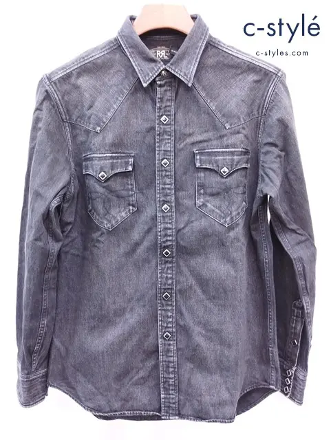 RRL ダブルアールエル ウエスタンデニムシャツ M ブラック 7998087ABIG 綿100%