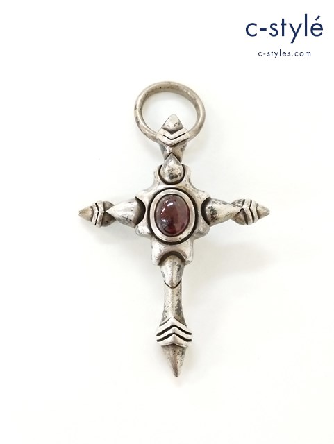 FMB フルメタルボックス クロスペンダントトップ シルバー×レッド系