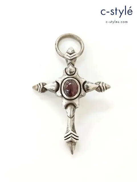 FMB フルメタルボックス クロスペンダントトップ シルバー×レッド系