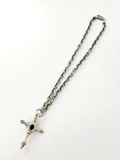 FMB フルメタルボックス クロスネックレス シルバー×レッド系 925