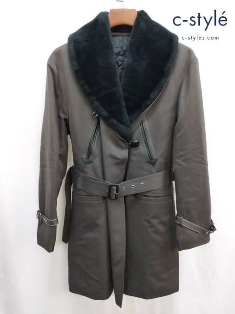 Jean Paul GAULTIER FEMME ジャンポールゴルチエ フェム ファーコート チャコールグレー 40 レディース　