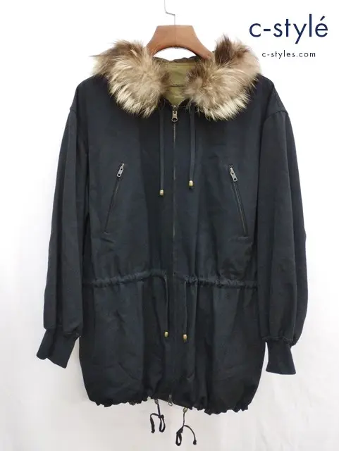 Jean Paul GAULTIER FEMME リバーシブル モッズコート 40 ブラック×カーキ系