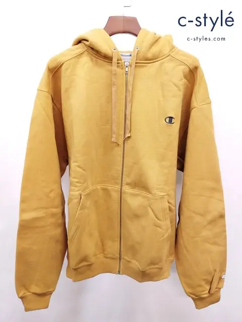 CHAMPION チャンピオン ジップアップパーカー L マスタード S2208-BJ4 フーディ