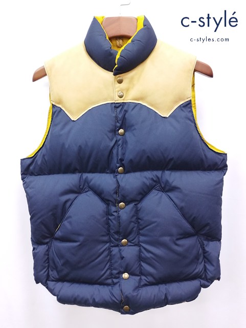 Rocky Mountain Featherbed ロッキーマウンテンフェザーベッド ダウンベスト 38 ネイビー×イエロー系
