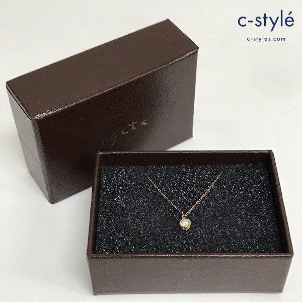 agate アガット K18 ダイヤモンドネックレス 0.2ct 総重量 約1.51ｇ(装飾含む) アクセサリー