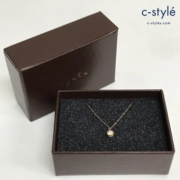 agate アガット K18 ダイヤモンドネックレス 0.2ct 総重量 約1.51ｇ(装飾含む) アクセサリー