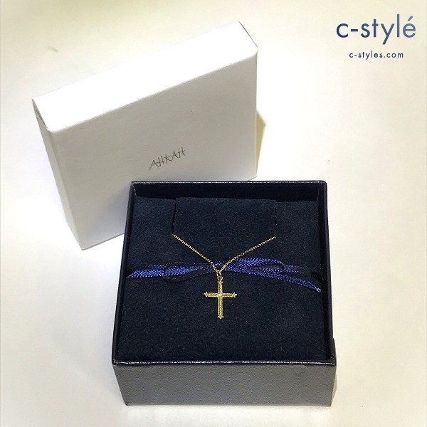 AHKAH アーカー ネックレス クロス K18 750 金 ゴールド 総重量 約1.86ｇ (装飾含む) 十字架