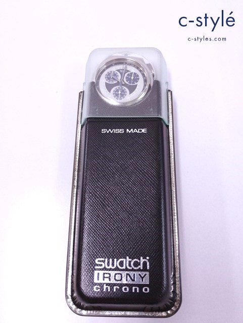 Swatch スウォッチ 腕時計 ネイビー×シルバー クォーツ クロノグラフ IRONY YCS102