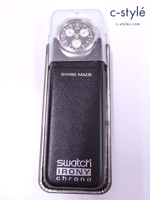Swatch スウォッチ 腕時計 ブラック×シルバー クォーツ クロノグラフ IRONY YCS101