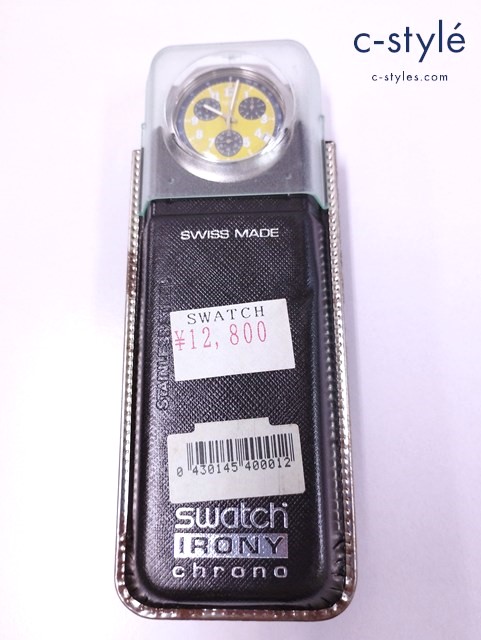Swatch スウォッチ 腕時計 イエロー×シルバー クォーツ クロノグラフ IRONY YCS406D