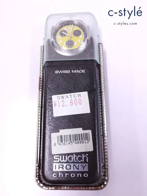 Swatch スウォッチ 腕時計 イエロー×シルバー クォーツ クロノグラフ IRONY YCS406D