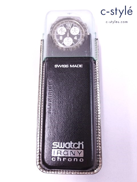 Swatch スウォッチ 腕時計 グレージュ系×シルバー クォーツ クロノグラフ IRONY YCS1004