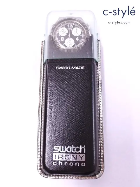 Swatch スウォッチ 腕時計 グレージュ系×シルバー クォーツ クロノグラフ IRONY YCS1004