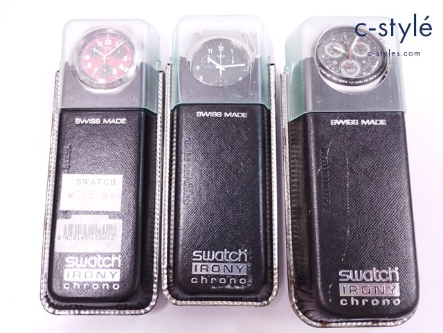 Swatch スウォッチ 腕時計 シルバー レッド×シルバー クォーツ 計3点