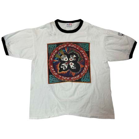 BAND T-SHIRT(バンドTシャツ) 90s KISS キッス リンガーTシャツ