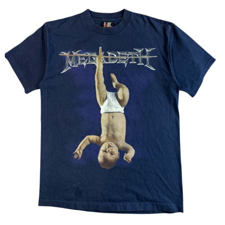 BAND T-SHIRT(バンドTシャツ) 90s MEGADETH YOUTHANASIA NAVY