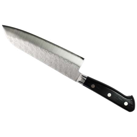 高村刃物製作所(タカムラハモノセイサクショ) 三徳包丁 170mm V10鋼 スペシャル 槌目 口金付