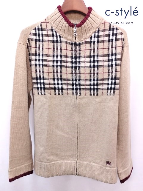 BURBERRY BLACK LABEL バーバリーブラックレーベル ジップアップセーター ニット 3 ベージュ系