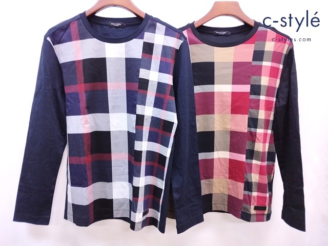 BLACK LABEL CRESTBRIDGE ブラックレーベルクレストブリッジ 長袖Ｔシャツ Ｌ ブラック系 ネイビー系
