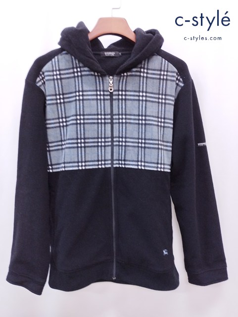 BURBERRY BLACK LABEL バーバリーブラックレーベル ジップアップパーカー 3 ブラック×グレー系
