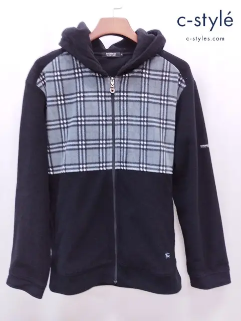 BURBERRY BLACK LABEL バーバリーブラックレーベル ジップアップパーカー 3 ブラック×グレー系