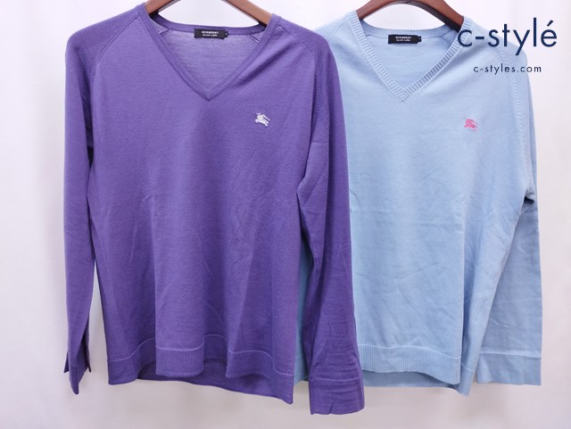 BURBERRY BLACK LABEL バーバリーブラックレーベル ニット セーター 3 ブルー系 パープル