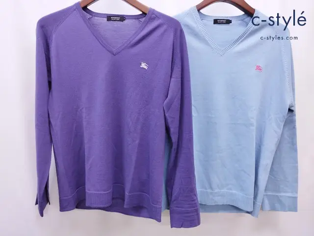 BURBERRY BLACK LABEL バーバリーブラックレーベル ニット セーター 3 ブルー系 パープル