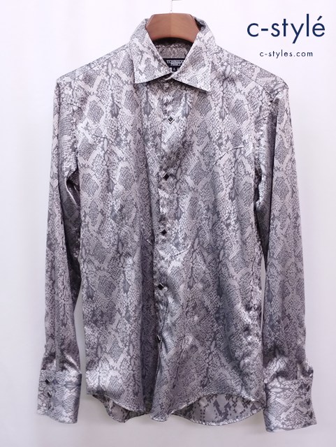 Tornado Mart トルネードマート 長袖シャツ L グレー×シルバー系 パイソン柄