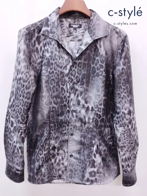 Tornado Mart トルネードマート 長袖シャツ L グレー系×ブラック ヒョウ柄 レオパード柄