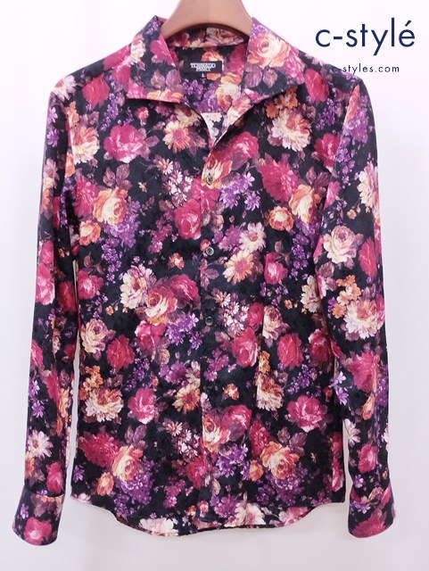 Tornado Mart トルネードマート 長袖シャツ L ブラック×マルチカラー 花柄