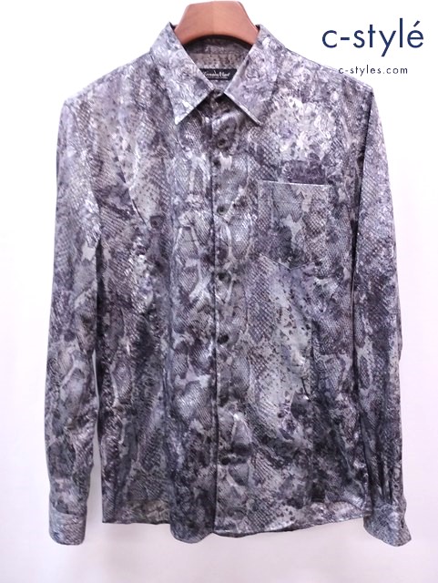 Tornado Mart トルネードマート 長袖シャツ LL グレー系 パイソン柄 花柄