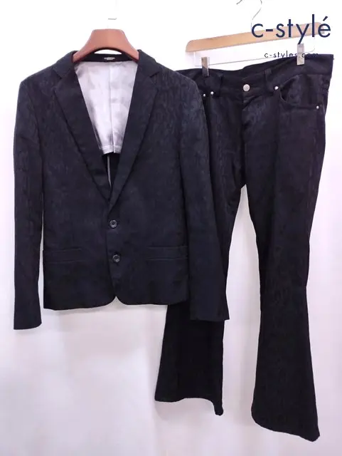 Tornado Mart トルネードマート 2Bテーラードジャケット パンツ L ブラック ヒョウ柄 レオパード柄