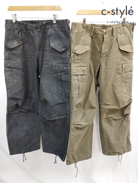 AKM エイケイエム カーゴパンツ L ブラック カーキ P096 デニム生地 計2点