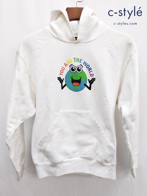 BALENCIAGA バレンシアガ プルオーバーパーカー 10 ホワイト “YOU ARE THE WORLD” 地球