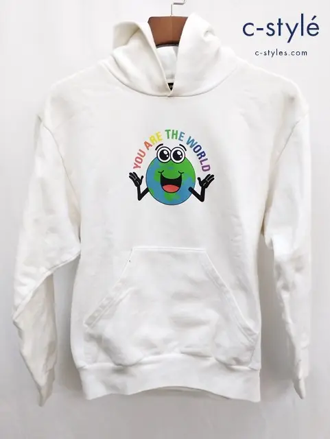 BALENCIAGA バレンシアガ プルオーバーパーカー 10 ホワイト “YOU ARE THE WORLD” 地球