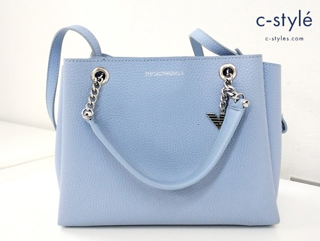 EMPORIO ARMANI エンポリオアルマーニ ショルダーバッグ ブルー系 2WAY レザー レディース