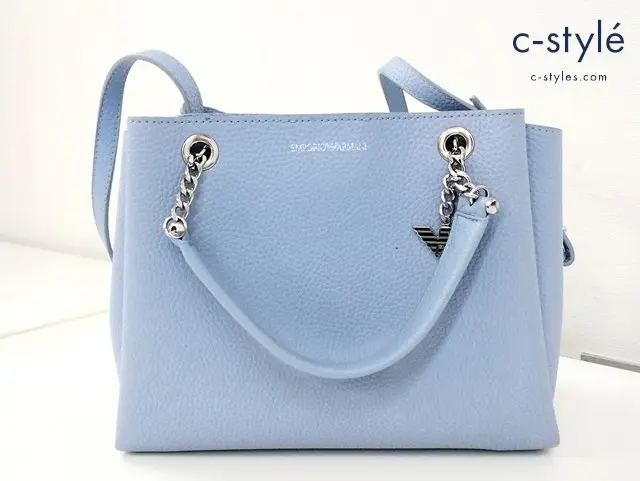 EMPORIO ARMANI エンポリオアルマーニ ショルダーバッグ ブルー系 2WAY レザー レディース