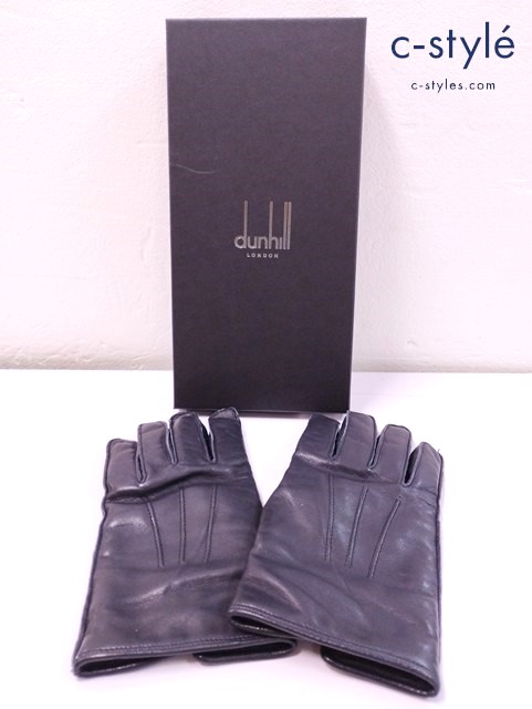 dunhill ダンヒル レザーグローブ ブラック 羊革 イタリア製